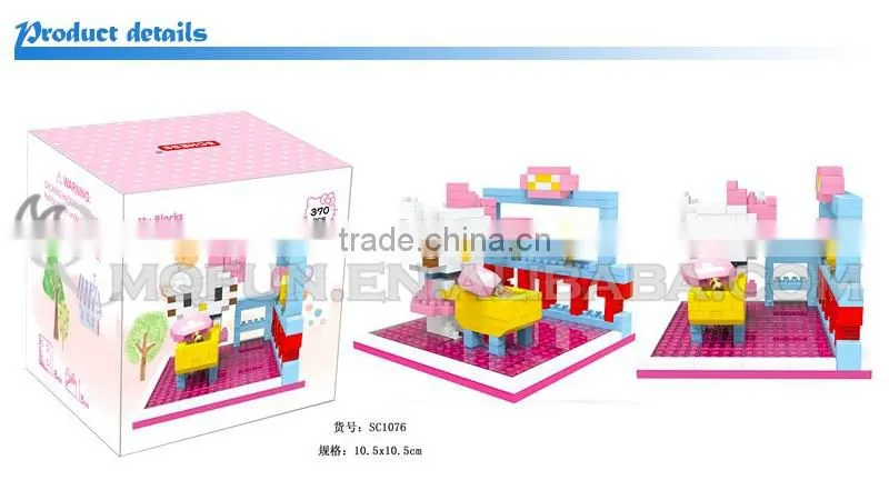 Mini Qute SC Kawaii 6 styles cartoon hello kitty KT cat diamond block plastic building block boys educational toy