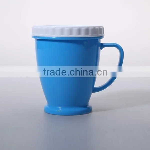 300ML PP PLASTIC MUG WITH LID FOR OFFICE