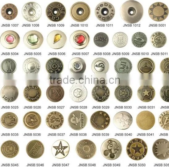 China manufacture Best Selling fashionable metal jeans button