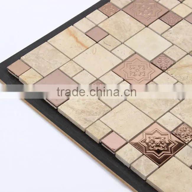 Guangzhou stone metal mix mosaic tile