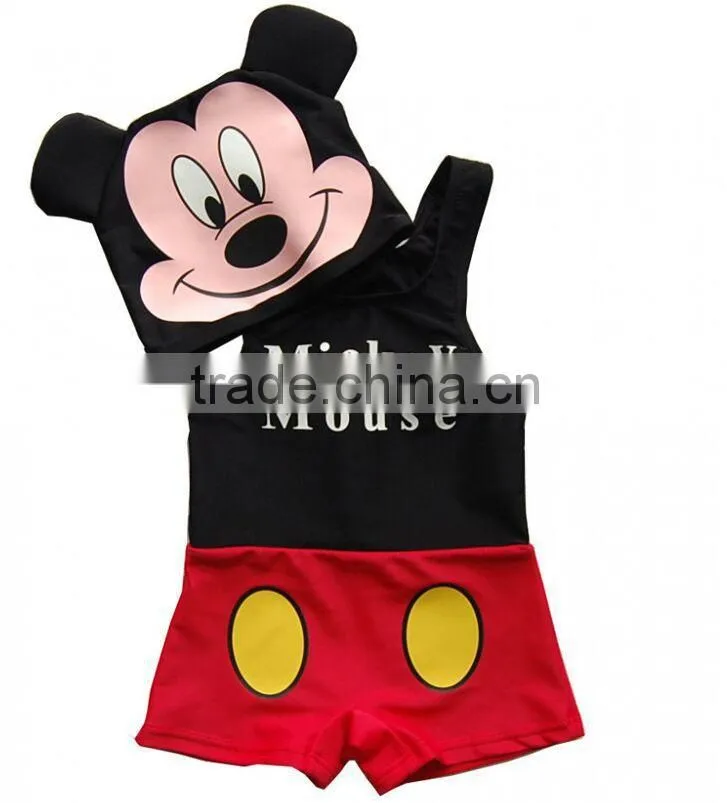 2015 fashion kids swimsuit lovely Mickey and Minnie designs for girls and boys. kids swimwear,chidlren swimsuit