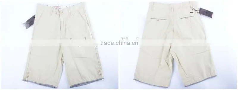 Mens new arrival cheap100%cotton stock apparel washed shorts