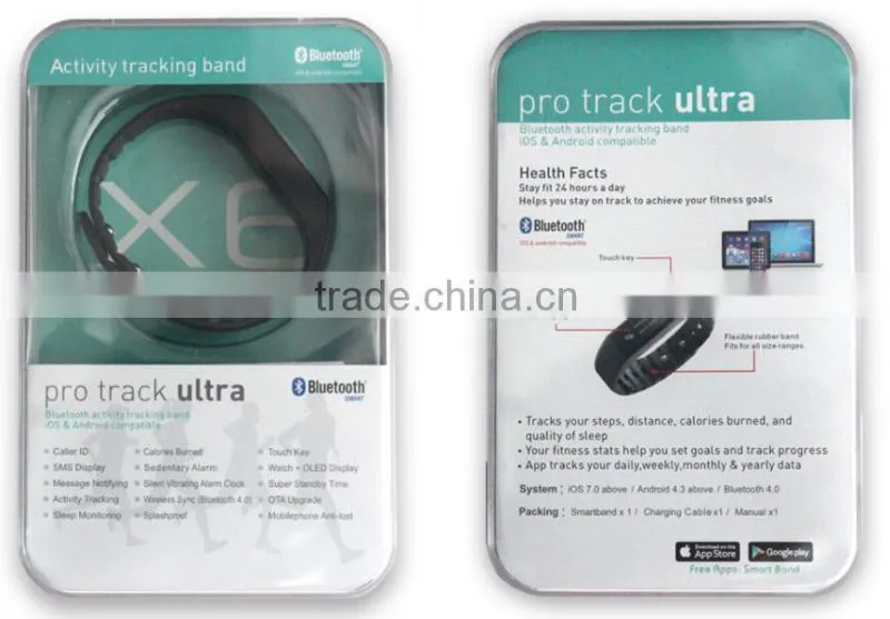 Bluetooth Waterproof bracelet pedometer, Touch Key Vibrating wristband, Smart Wristband With OLED Screen
