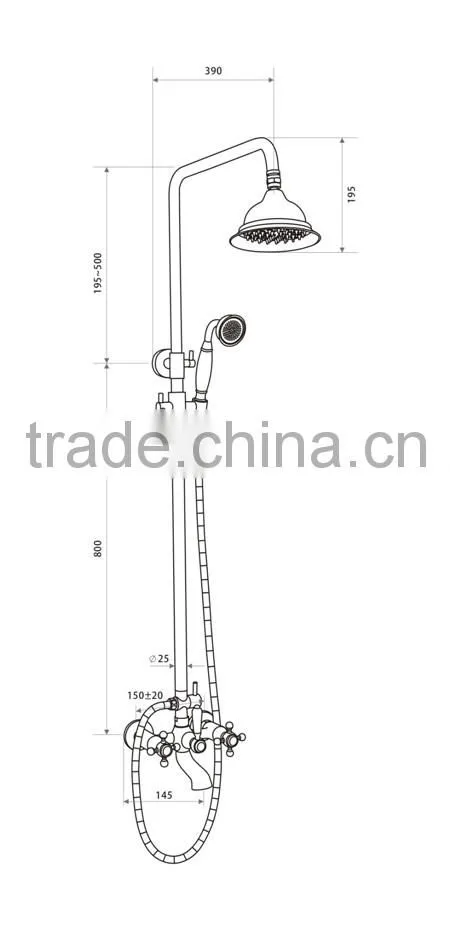 Fancy Bathroom Shower Column Set Rainfall Shower Head
