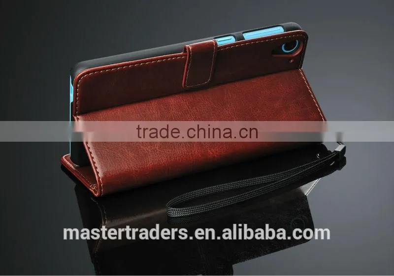 Free Shipping Original Fashion 64 Grain Stand Holder Wallet Flip PU Leather Case For HTC 826 MT-3170