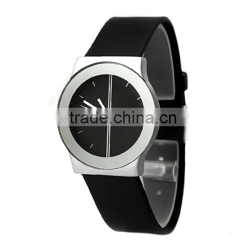 Stainless steel water resistant leather band couple factory watch