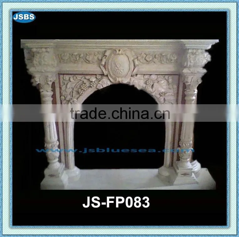 arched decorative marble column fireplace surround