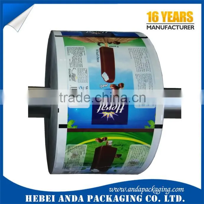 Laminated Material frozen plastic bag roll, clear popsicle packaging ice cream packaging bags