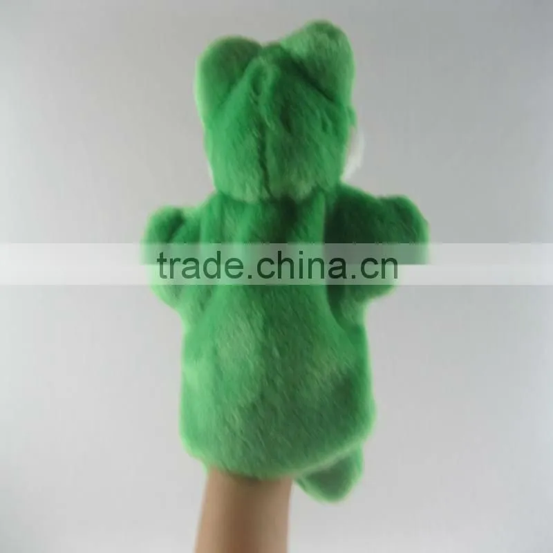 Funny plush frog hand puppet