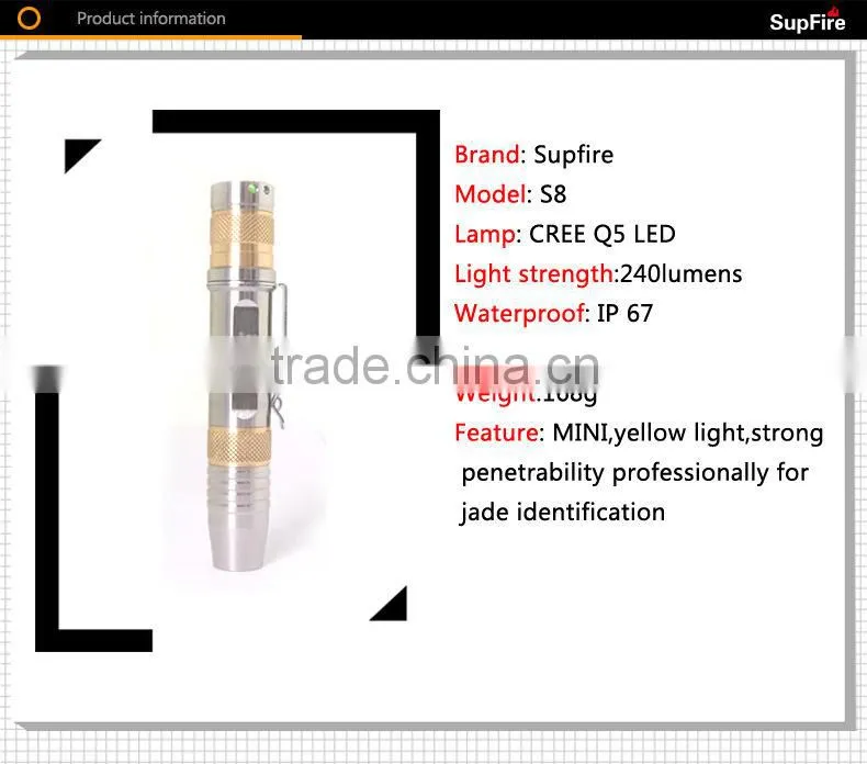2015 SupFire new product yellow light torch