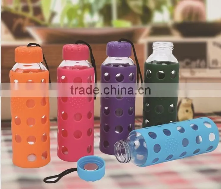 glass water bottle silicone sleeve silicone sleeve for bottle