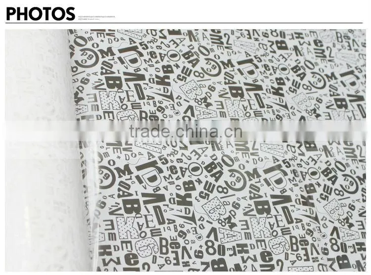 PET English Alphabet Pattern Decorative Film Similar to 3M Window Film