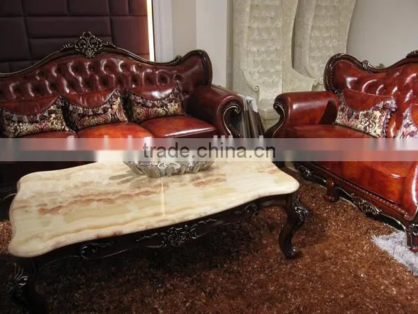 Modern Leather Sofa / Wooden Leather Sofa / Turkey Leather Sofa Set A02