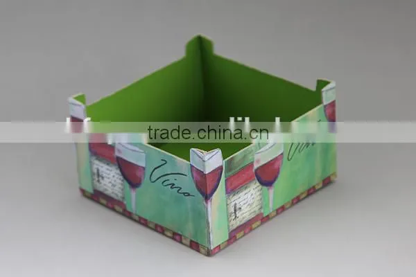 paper print rigid die-cut cardboard storage box