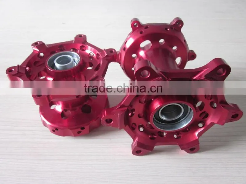 Motorcycle wheels: CRF Supermoto wheelsets: Red hubs with black rims 3.50-17" and 5.00-17"