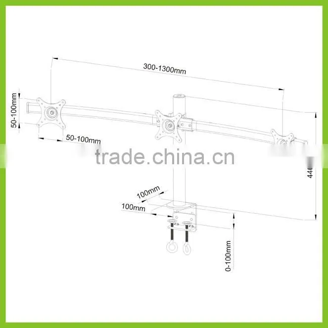 CURVE-T Desktop LCD Mount for Triple Monitors