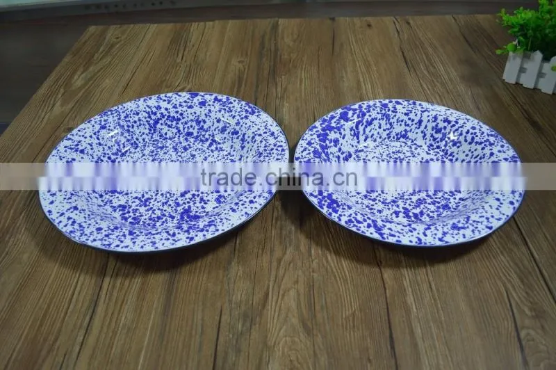 9088 big deep plate with speckle