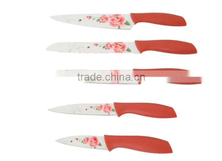 ceramic coating with knife block and soft handle
