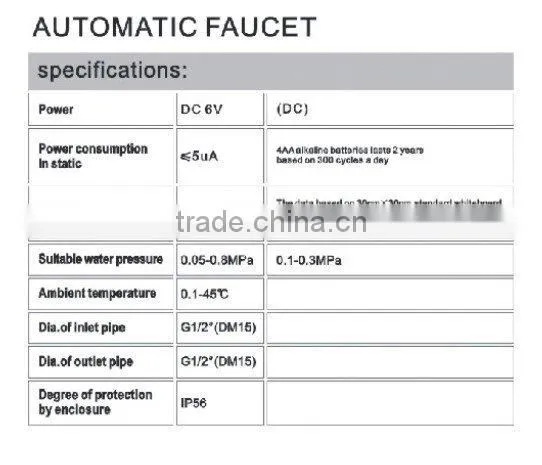 Bathroom Brass Automatic Water Faucet QH0113