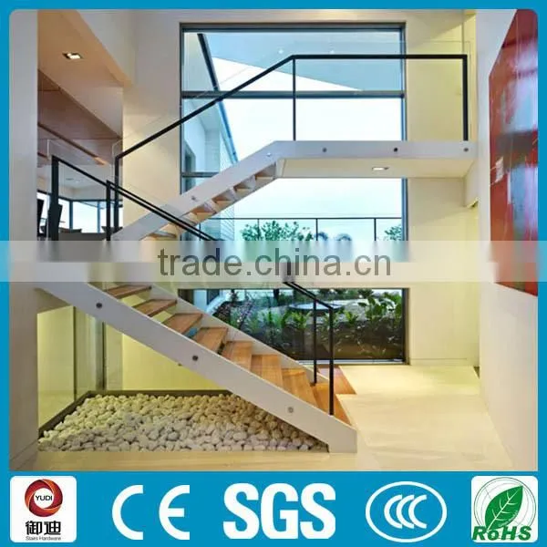 indoor duplex villa straight oak wood staircase design