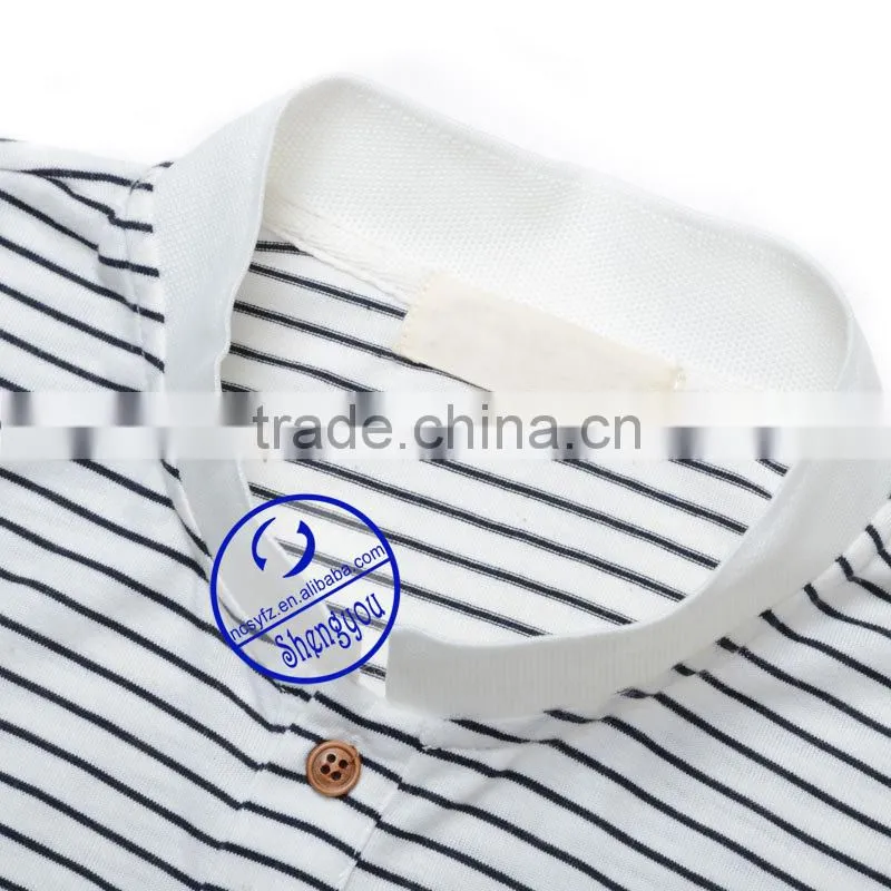 Custom wholesale striped stand collar polo shirt for men