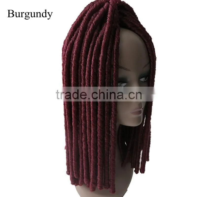 Wholesale 8 Colors Optional 110g 18" Crochet Twist Braids Ebony Synthetic Braiding Hair Soft Dreadlocks Hair Extensions