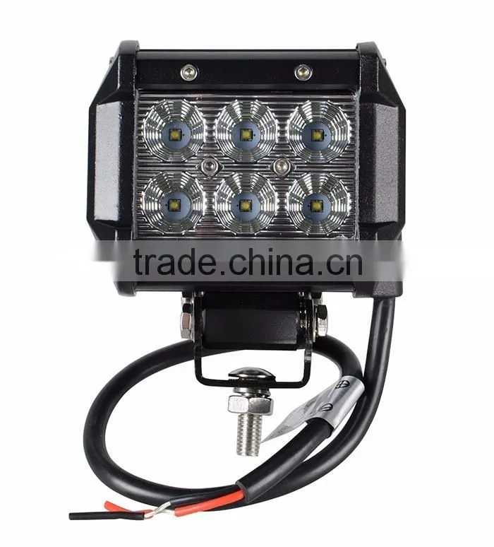 4" 18w 6 C ree LED SUV Off-road Boat Headlight Spot Driving Fog Light Led Work Light Bar + Mounting Bracket