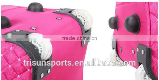 2015 china factory polyester pink color travel trolley luggage bag for girls