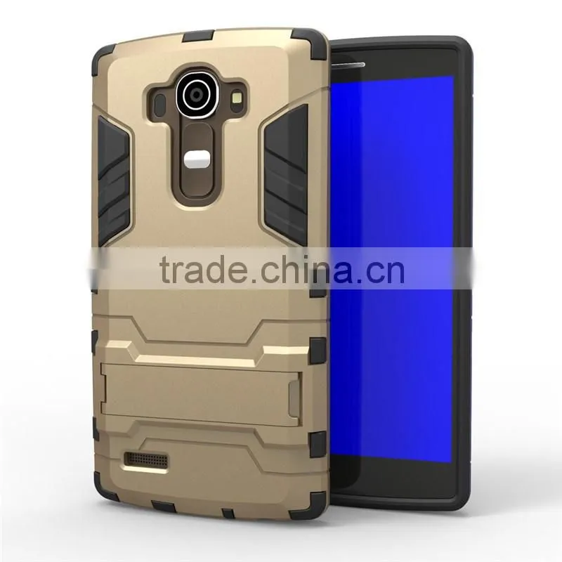 Hot Selling Hybrid Kickstand TPU PC Armor Case Iron Man Cellphone Case For LG G4 Note