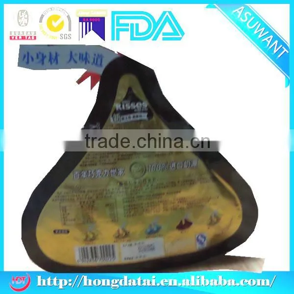 triangle plastic stand up bag for food