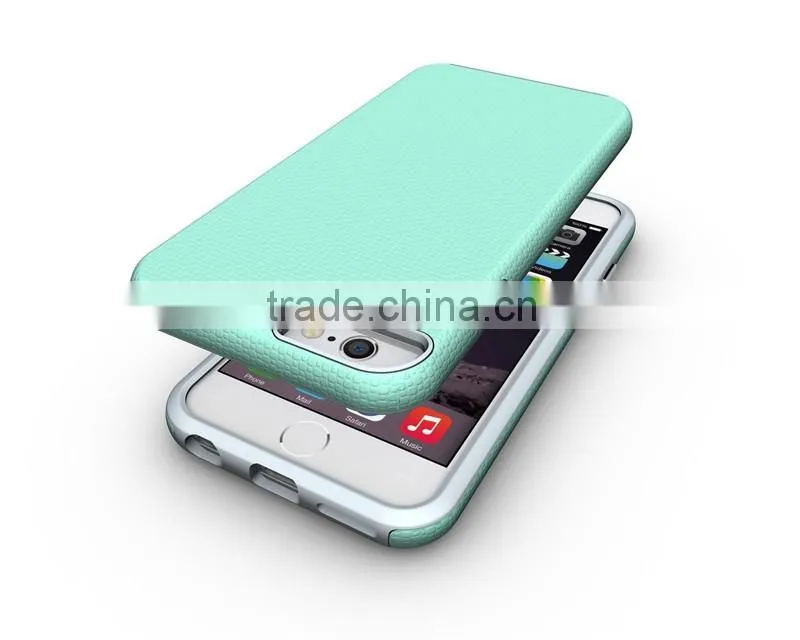 High impact hybrid hard +soft touch armor rugged case for apple iphone 6 cell