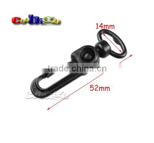 Black Plastic Rotary Snap Hook Clips for Bags Backpack Hanging Outdoor Kits #FLC019-A/B/C/D/E