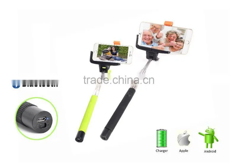 Portable wireless bluetooth selfie stick mobile phone monopod for IOS and Android