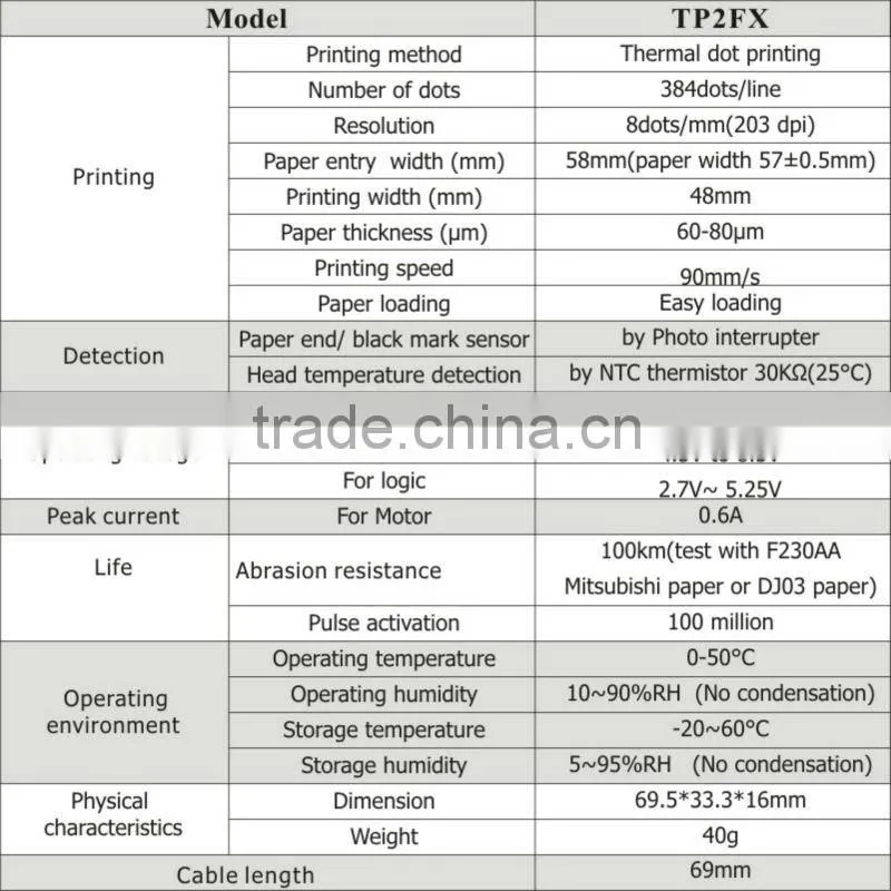 TPP2F bitel thermal printer mechanism