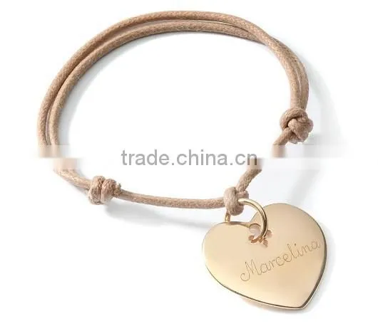 Factory DIY Jewelry custom logo charm red rope bracelet