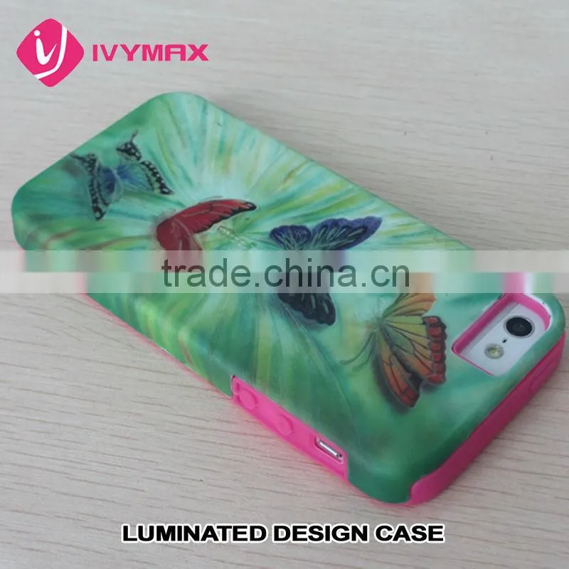 luminated combo case with convex feeling case for iphone5