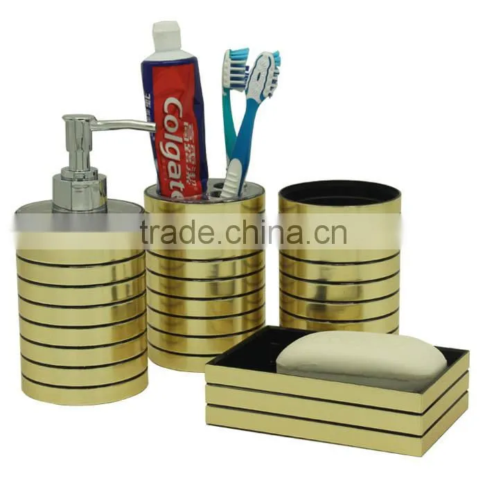 New design novel gold plated toothbrush holder