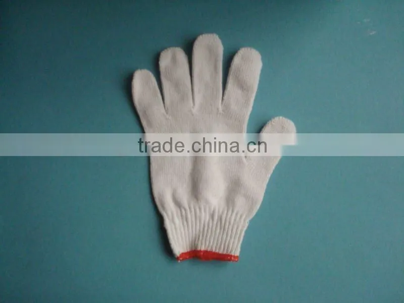 Safety Cotton Gloves Bleached White for Adult