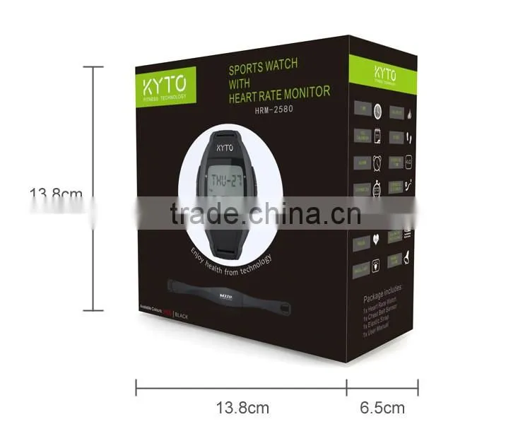 KYTO factory outlet 5.3khz wireless cycling heart rate monitor watch with belt