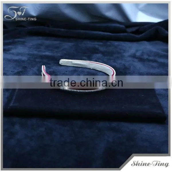 YIWU Girls' Funky Wide Head Hair Hoop,Hair Jewelry,Wide Satin Hair Hoops with Rhinestine Decorate Hairband-Headbands Supply