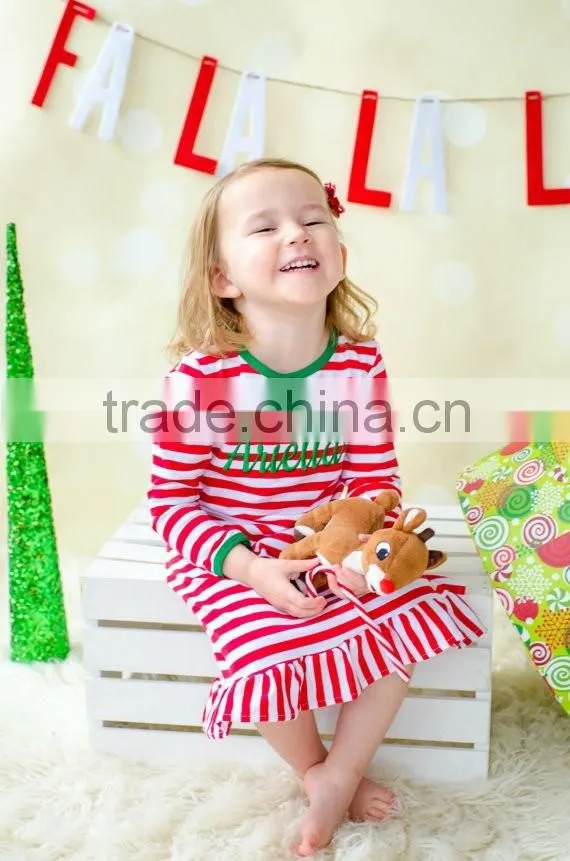 kids girls christmas nightgown/christmas nightgown