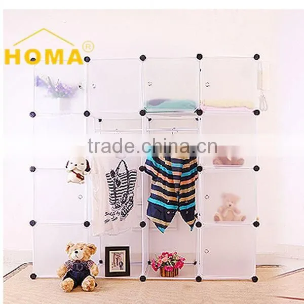 2015 Plastic portable particle board wardrobe with casters