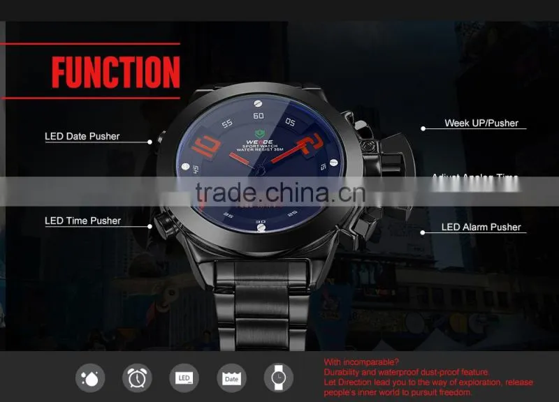 2015 Large display quartz watch hot product weide men watch WH-1008B-2
