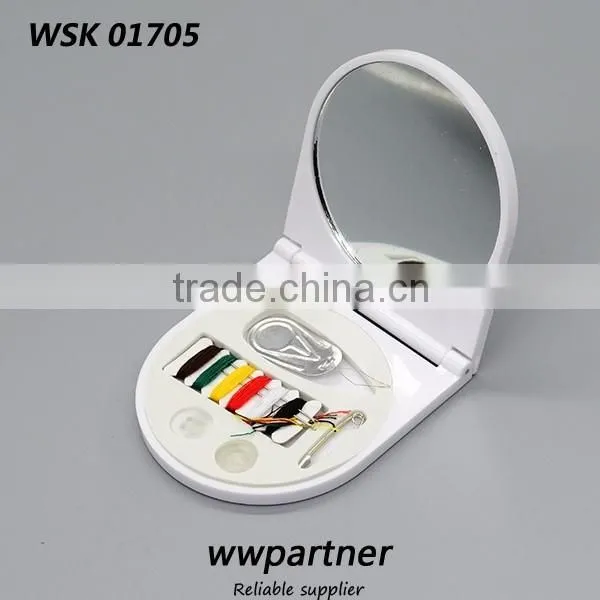 hotel cosmetic mirror with sewing kit