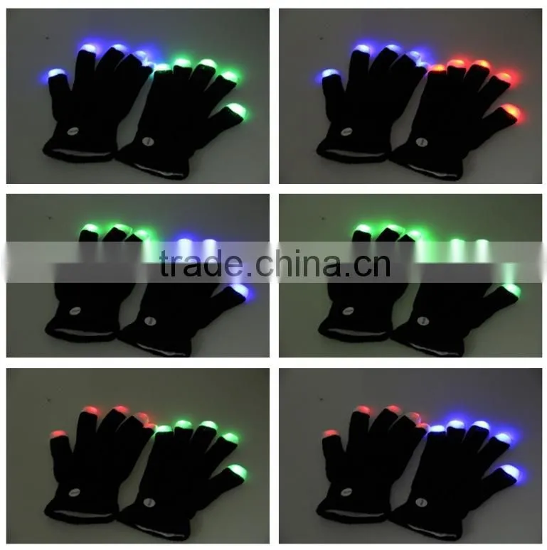 2016 fashion halloween led gloves,novelty light up white gloves