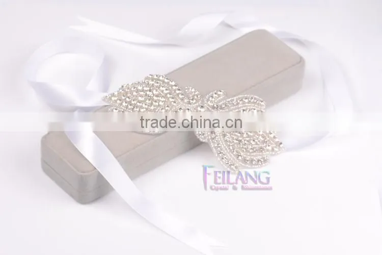 Rhinestone encrusted bridal belt Crystal Belt Ribbon headbands