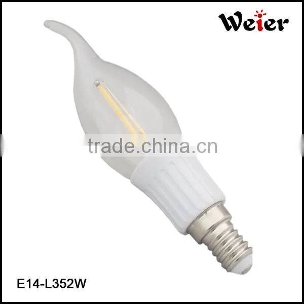 LED Light Source white Plastic Lamp Body Material clear or milk glass filament led bulb