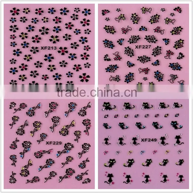 2016 wholesale water transfer french nail sticker nail art stickers water transfer art 3d nail sticker