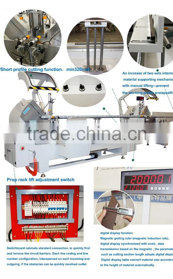 Aluminium profile cutting machine/Digital display double head miter cutting saw machine