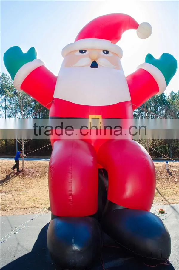 8M inflatable santa claus sitting on chimney, inflatable christmas santa